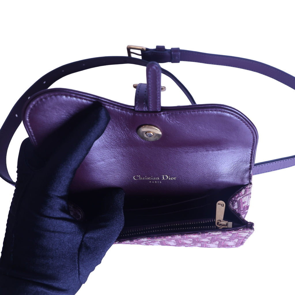 Preloved CHRISTIAN DIOR Dior Trotter Saddle Waist Bag Burgundy | Luxe Again Maison