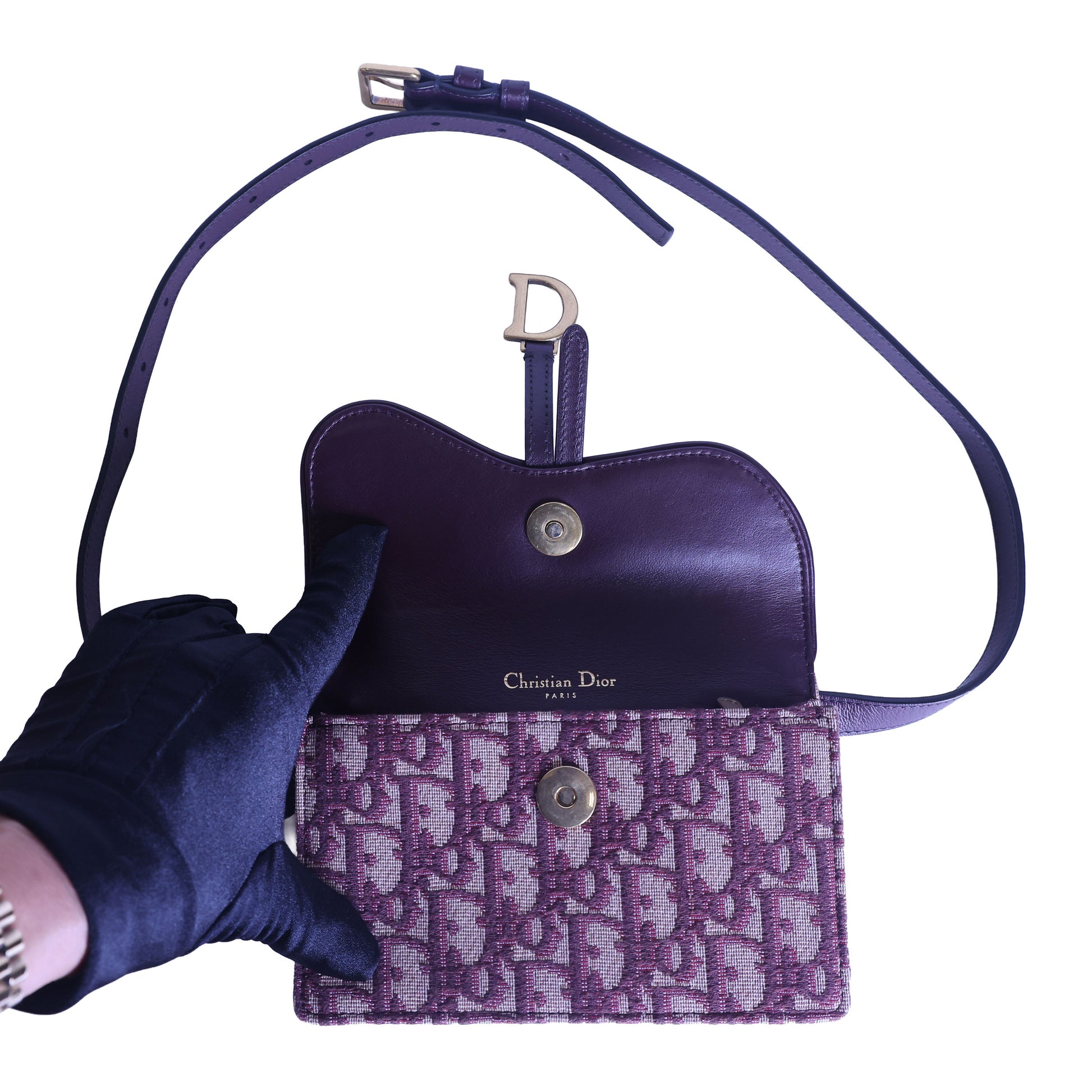 Preloved CHRISTIAN DIOR Dior Trotter Saddle Waist Bag Burgundy | Luxe Again Maison