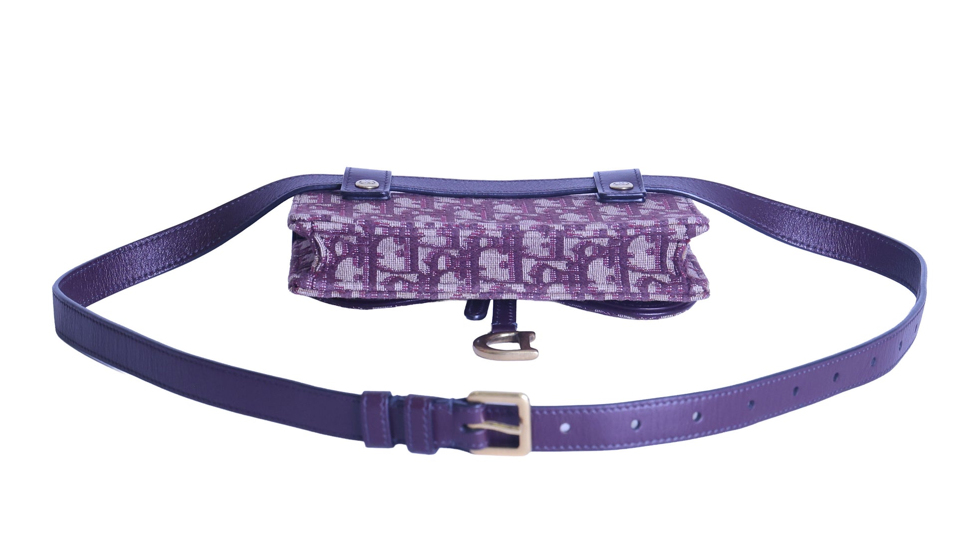 Preloved CHRISTIAN DIOR Dior Trotter Saddle Waist Bag Burgundy | Luxe Again Maison