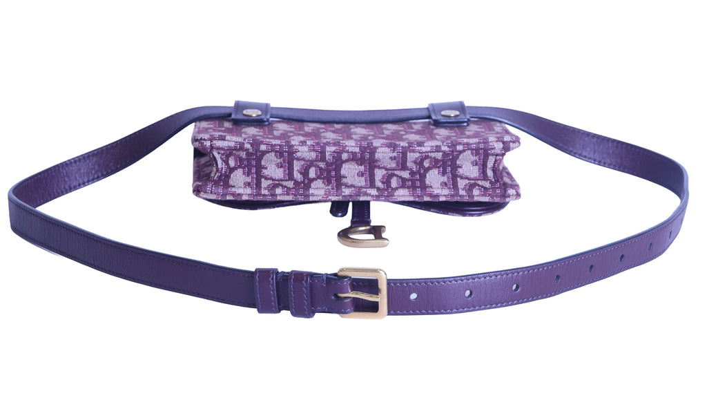 Preloved CHRISTIAN DIOR Dior Trotter Saddle Waist Bag Burgundy | Luxe Again Maison