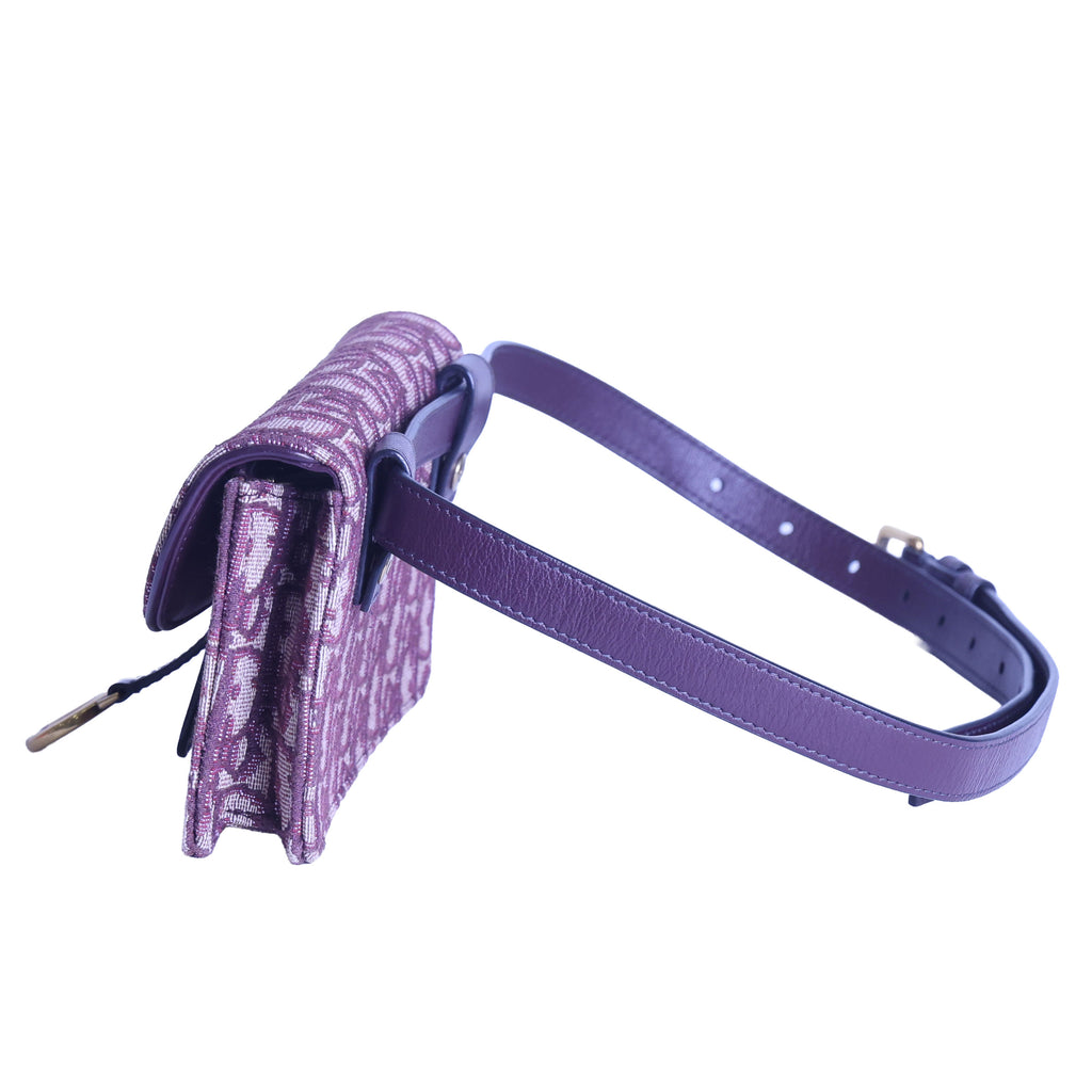 Preloved CHRISTIAN DIOR Dior Trotter Saddle Waist Bag Burgundy | Luxe Again Maison