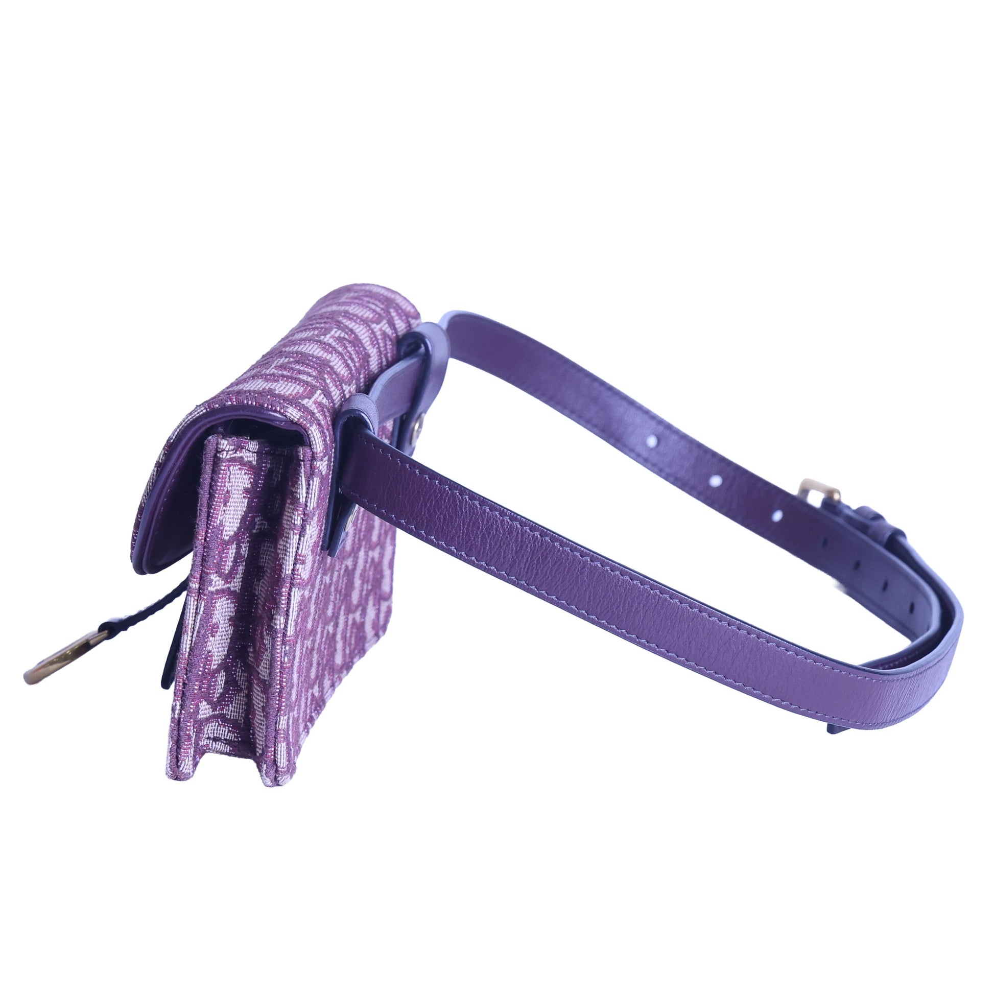 Preloved CHRISTIAN DIOR Dior Trotter Saddle Waist Bag Burgundy | Luxe Again Maison