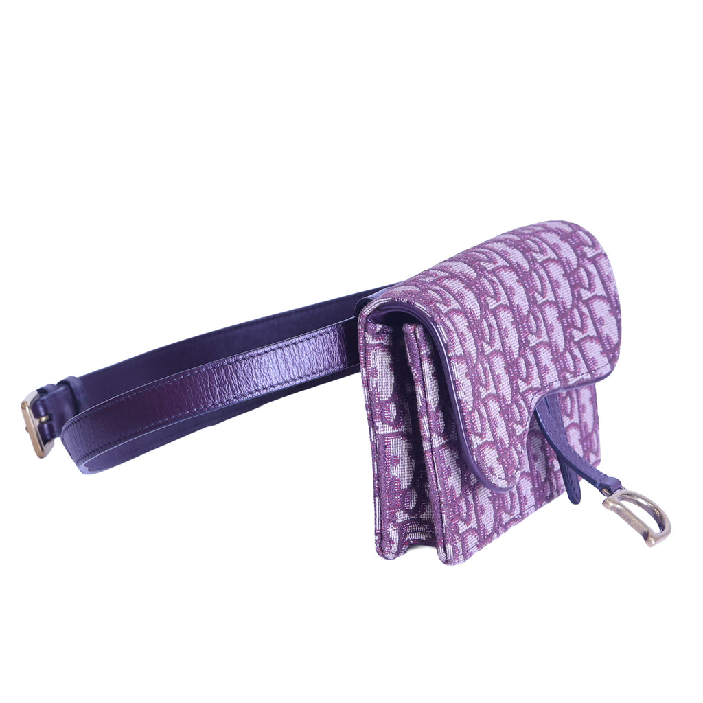 Preloved CHRISTIAN DIOR Dior Trotter Saddle Waist Bag Burgundy | Luxe Again Maison