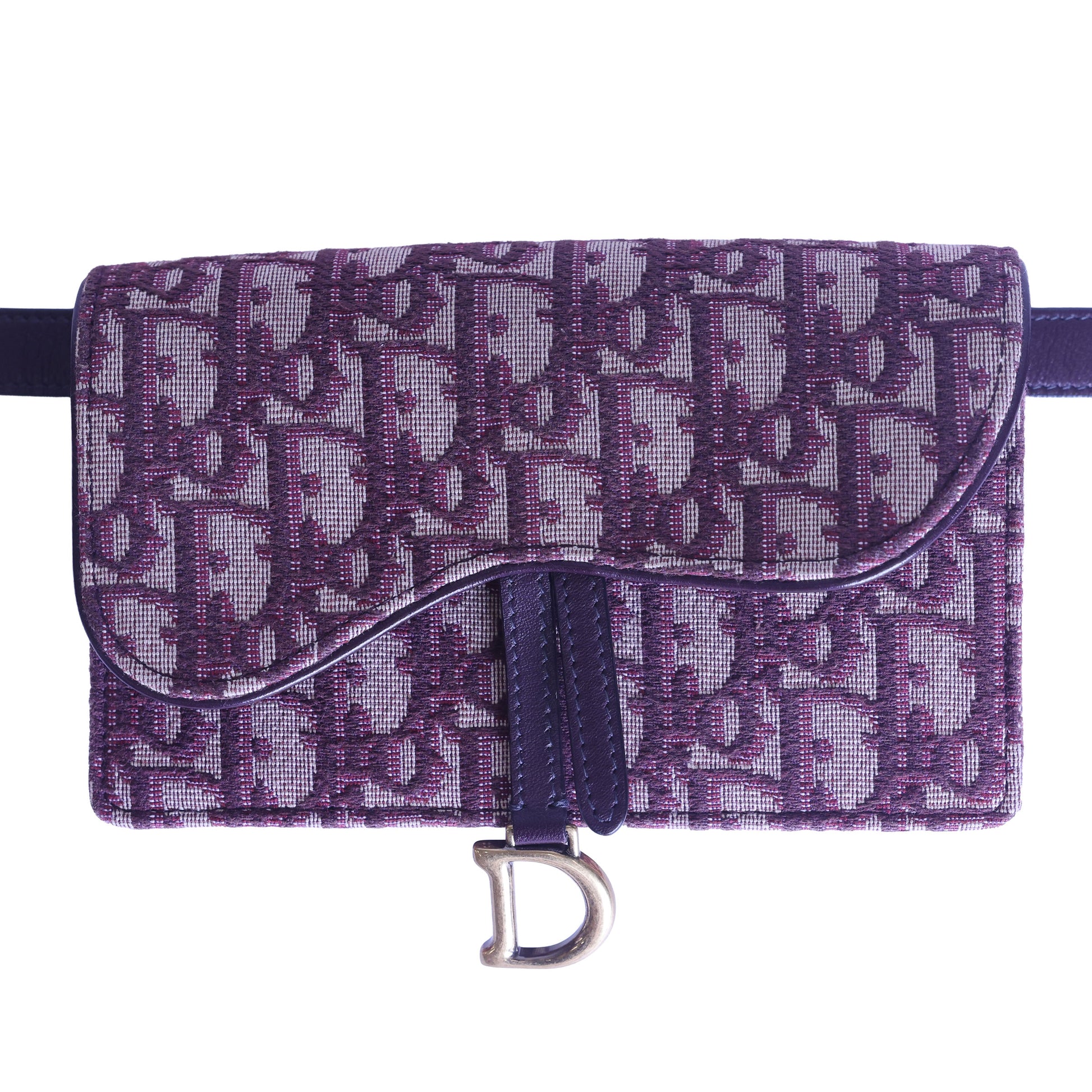 Preloved CHRISTIAN DIOR Dior Trotter Saddle Waist Bag Burgundy | Luxe Again Maison