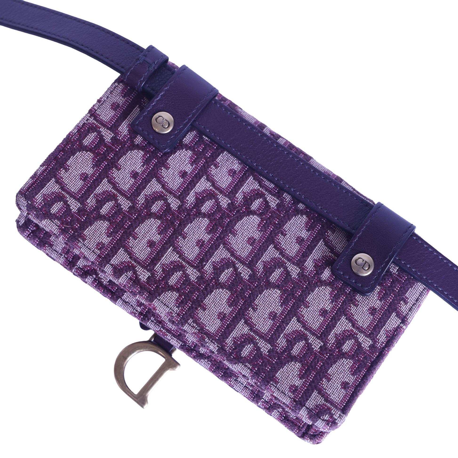 Preloved CHRISTIAN DIOR Dior Trotter Saddle Waist Bag Burgundy | Luxe Again Maison