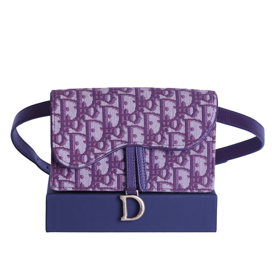 Preloved CHRISTIAN DIOR Dior Trotter Saddle Waist Bag Burgundy | Luxe Again Maison