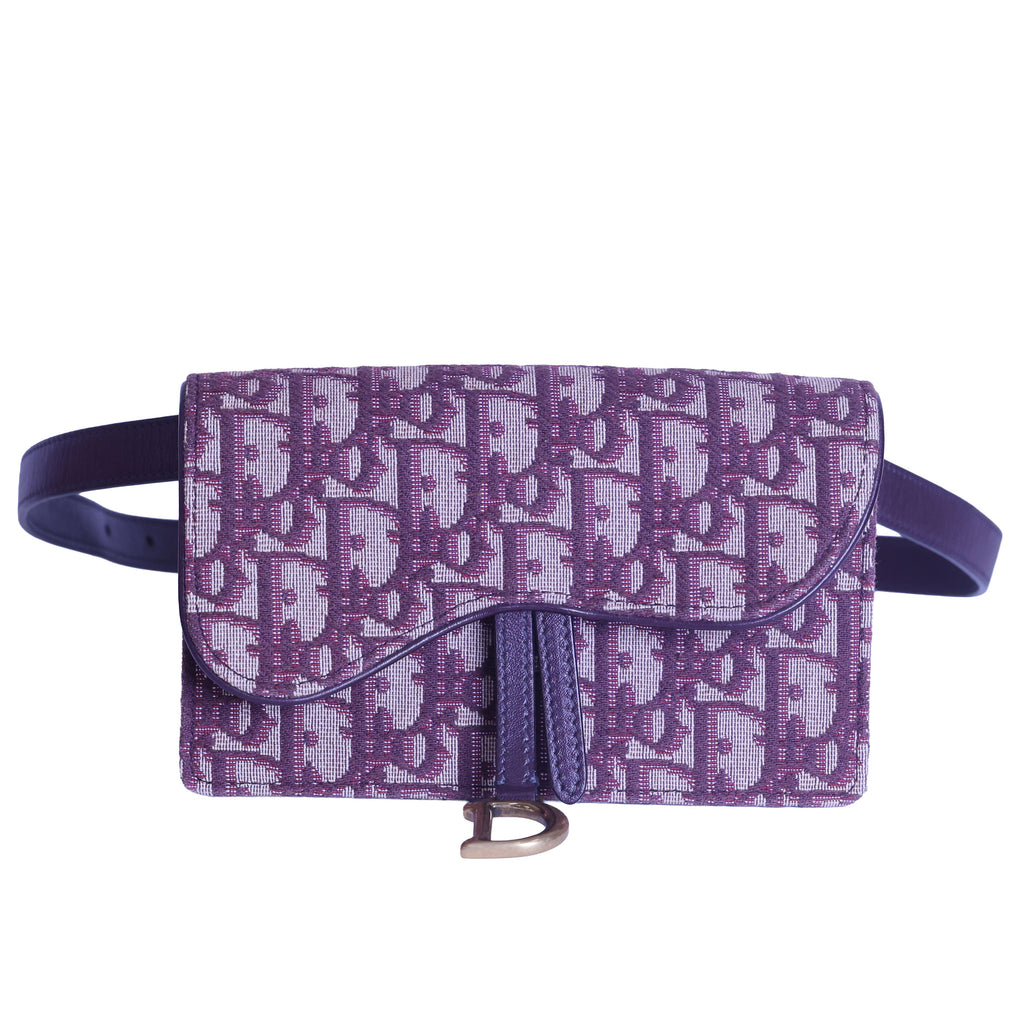 Preloved CHRISTIAN DIOR Dior Trotter Saddle Waist Bag Burgundy | Luxe Again Maison