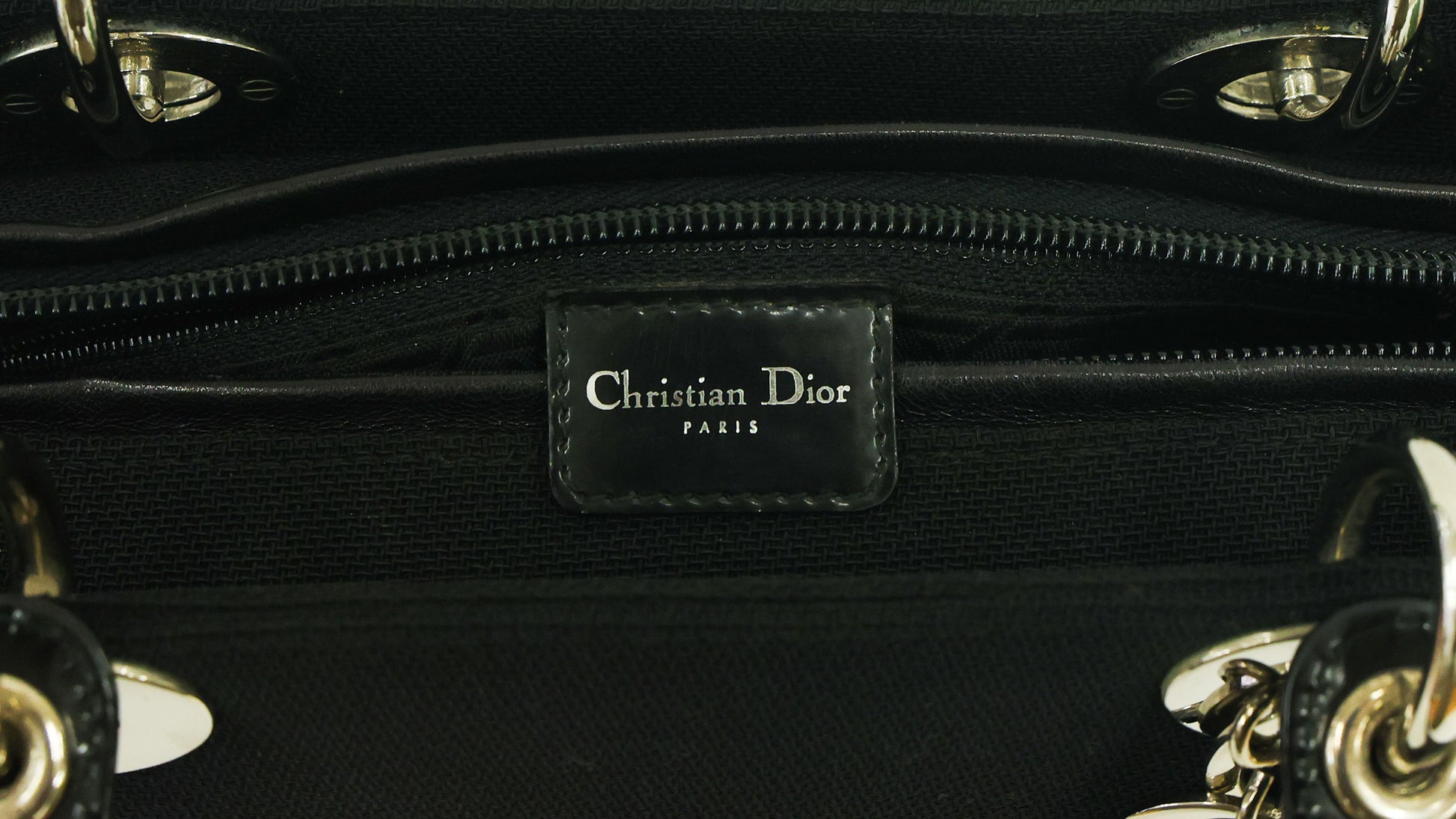 Preloved CHRISTIAN DIOR Lady Dior Canvas Leather Black Medium | Luxe Again Maison