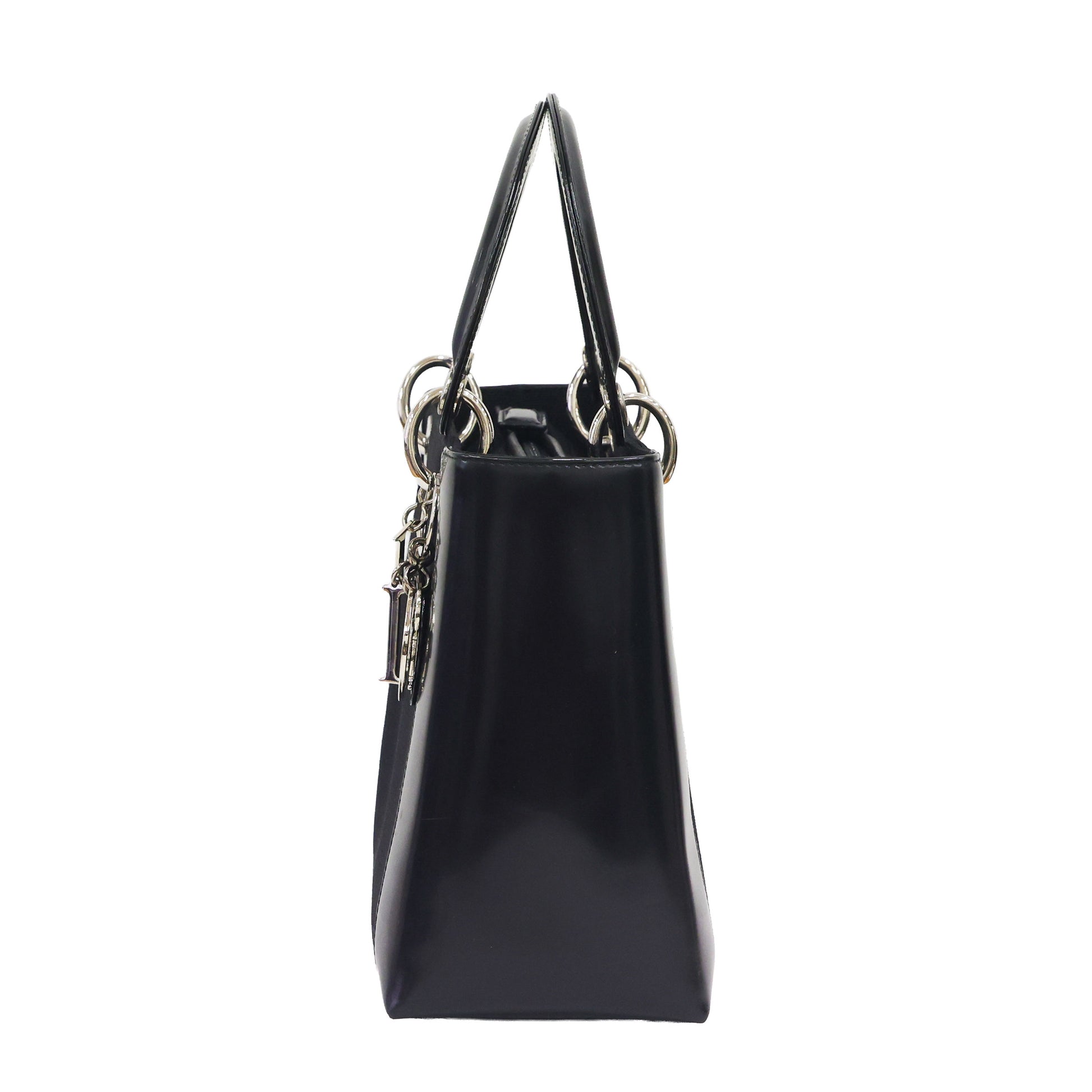Preloved CHRISTIAN DIOR Lady Dior Canvas Leather Black Medium | Luxe Again Maison