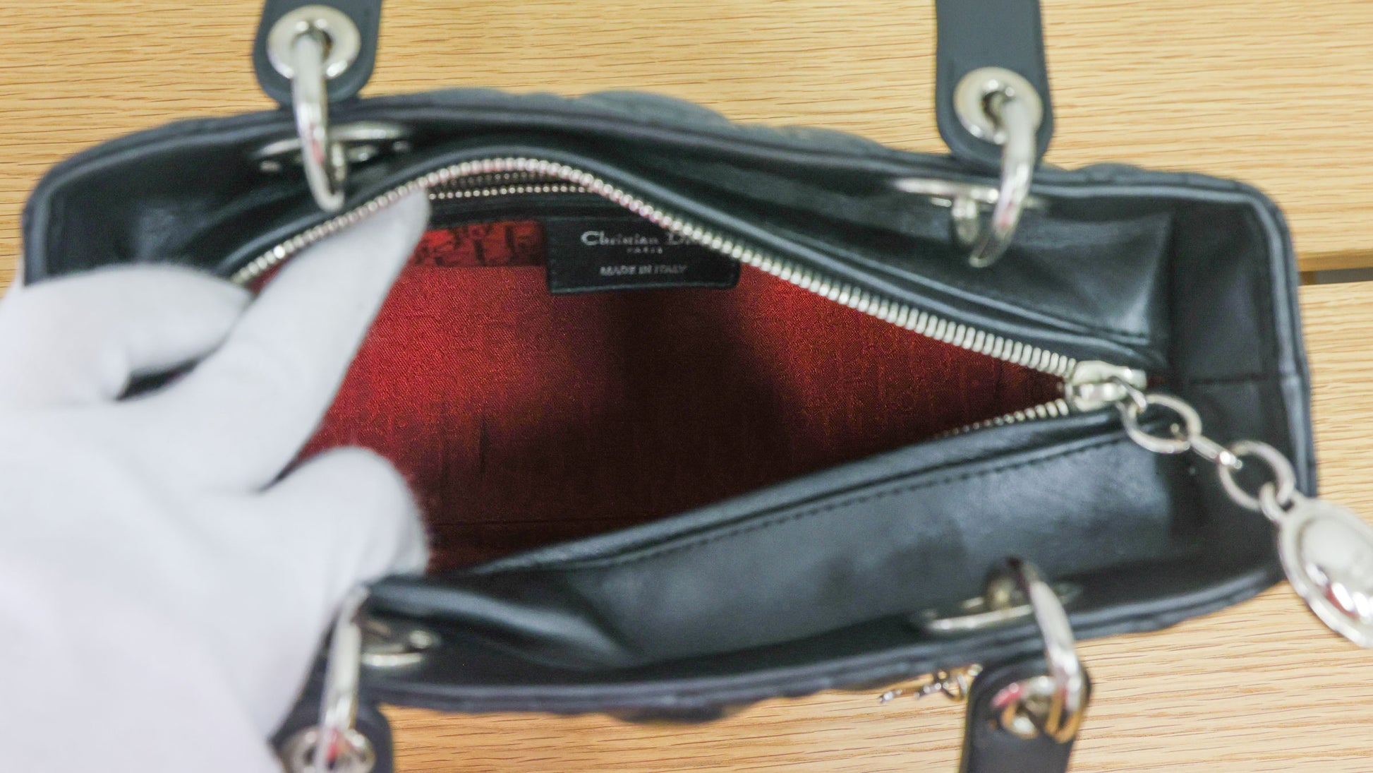 Pre-owned Christian Dior Lady Dior Black Cannage Lambskin Medium Bag | Luxe Again Maison