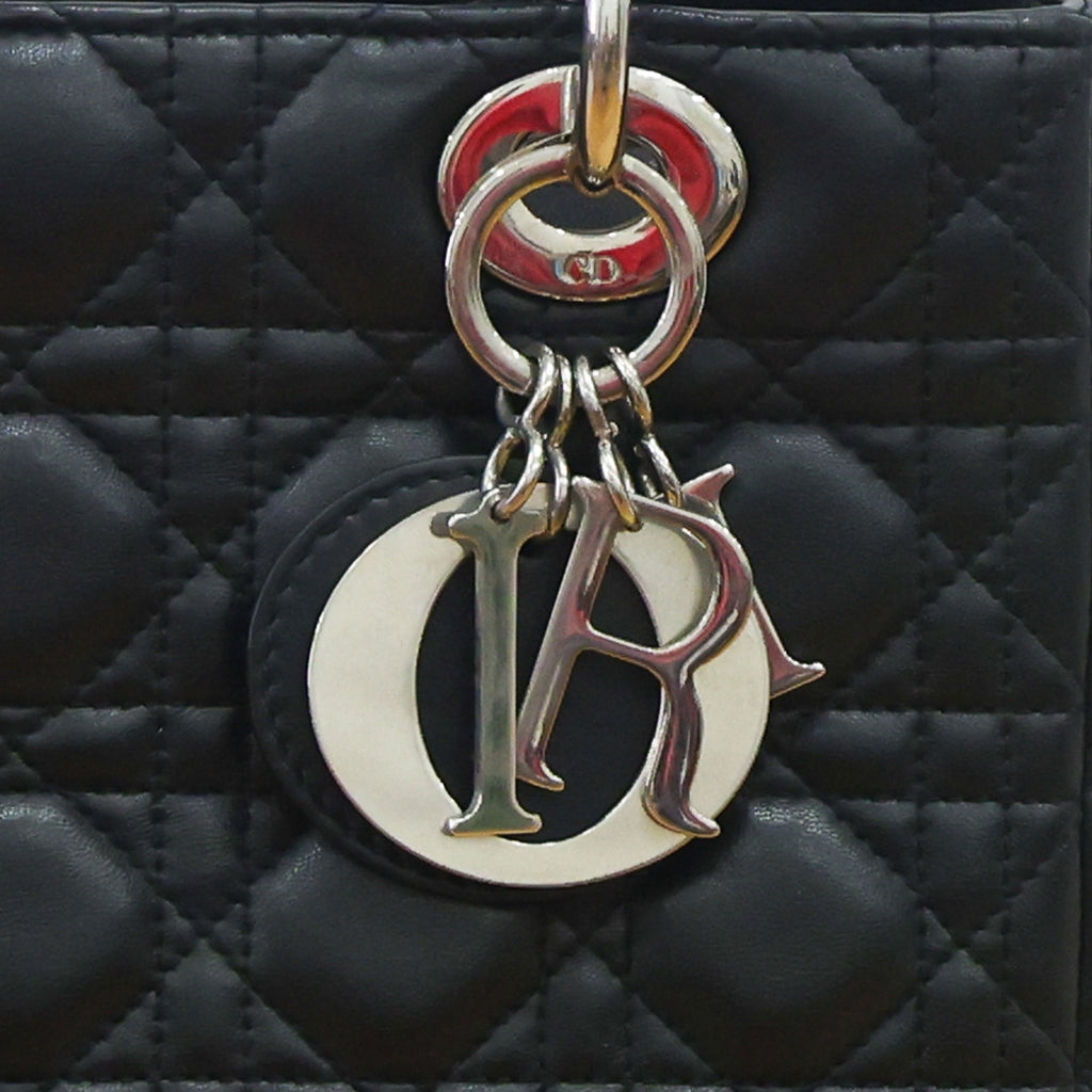 Pre-owned Christian Dior Lady Dior Black Cannage Lambskin Medium Bag | Luxe Again Maison