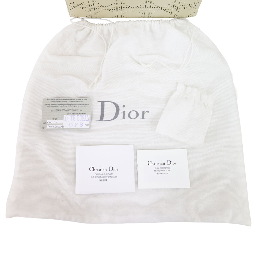 Preloved CHRISTIAN DIOR Lady Dior Cannage Leather Medium Beige | Luxe Again Maison