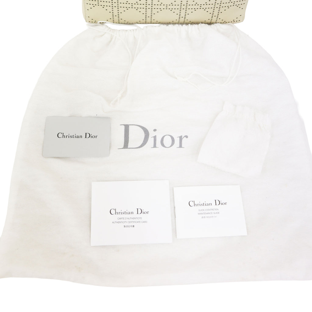 Preloved CHRISTIAN DIOR Lady Dior Cannage Leather Medium Beige | Luxe Again Maison