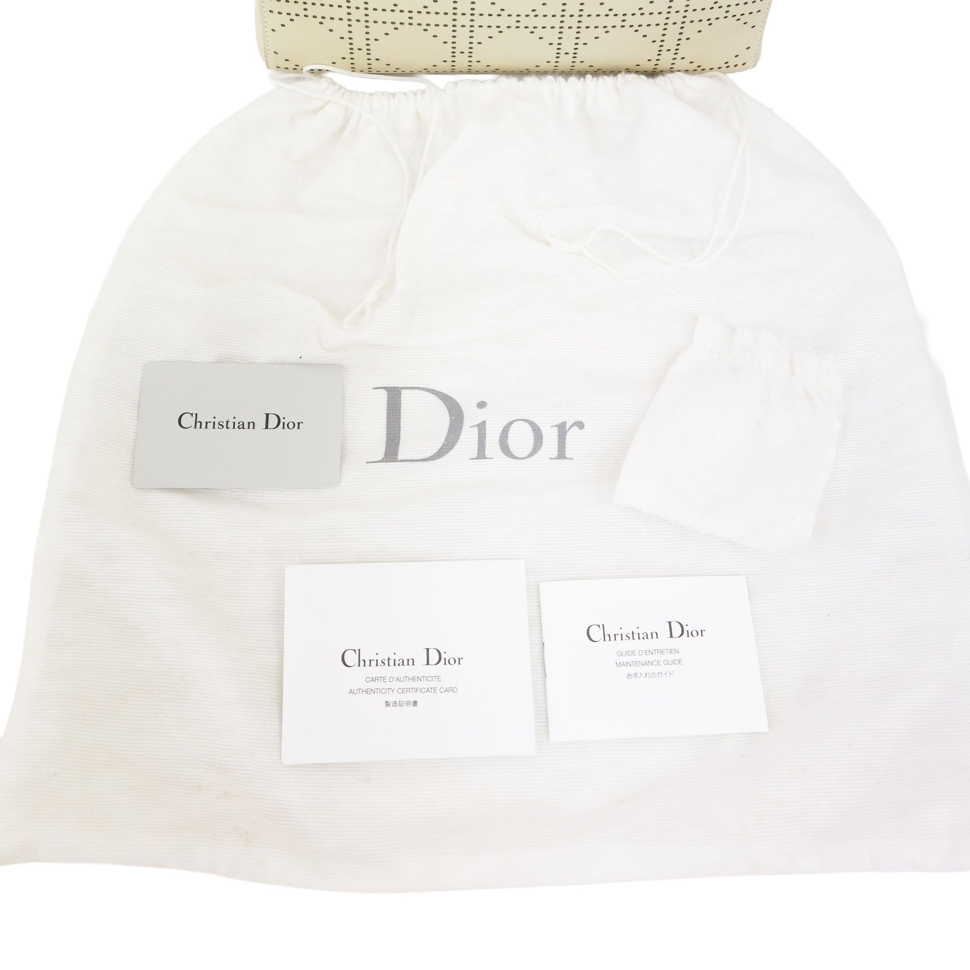 Preloved CHRISTIAN DIOR Lady Dior Cannage Leather Medium Beige | Luxe Again Maison