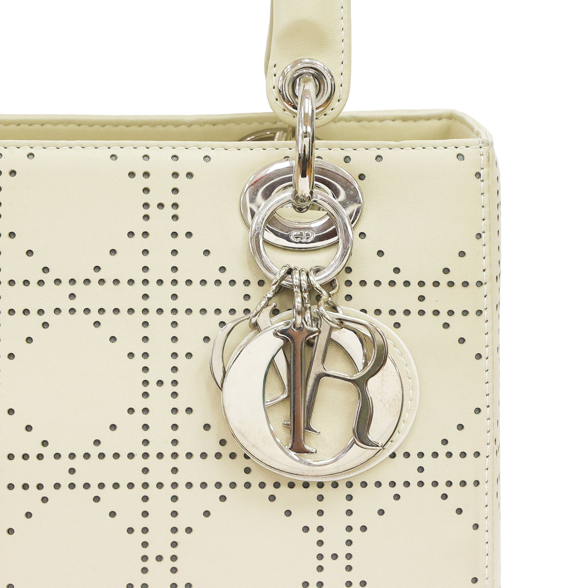 Preloved CHRISTIAN DIOR Lady Dior Cannage Leather Medium Beige | Luxe Again Maison