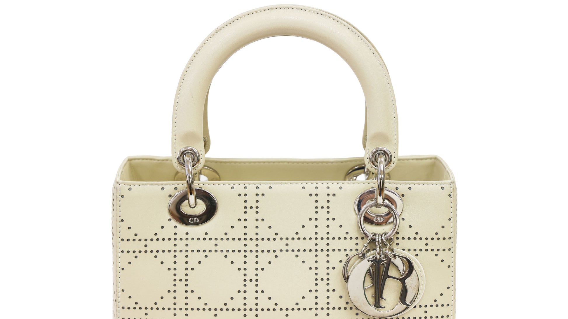 Preloved CHRISTIAN DIOR Lady Dior Cannage Leather Medium Beige | Luxe Again Maison