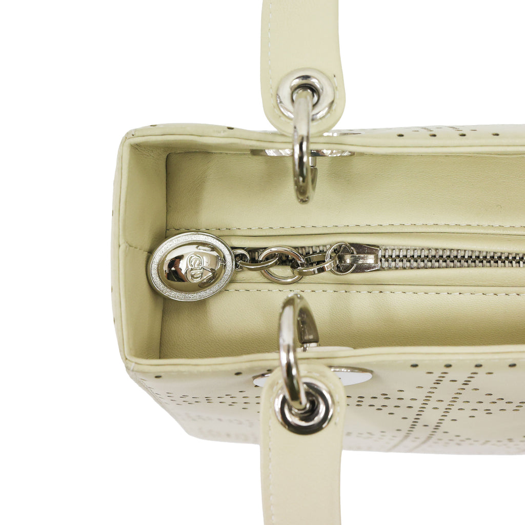 Preloved CHRISTIAN DIOR Lady Dior Cannage Leather Medium Beige | Luxe Again Maison