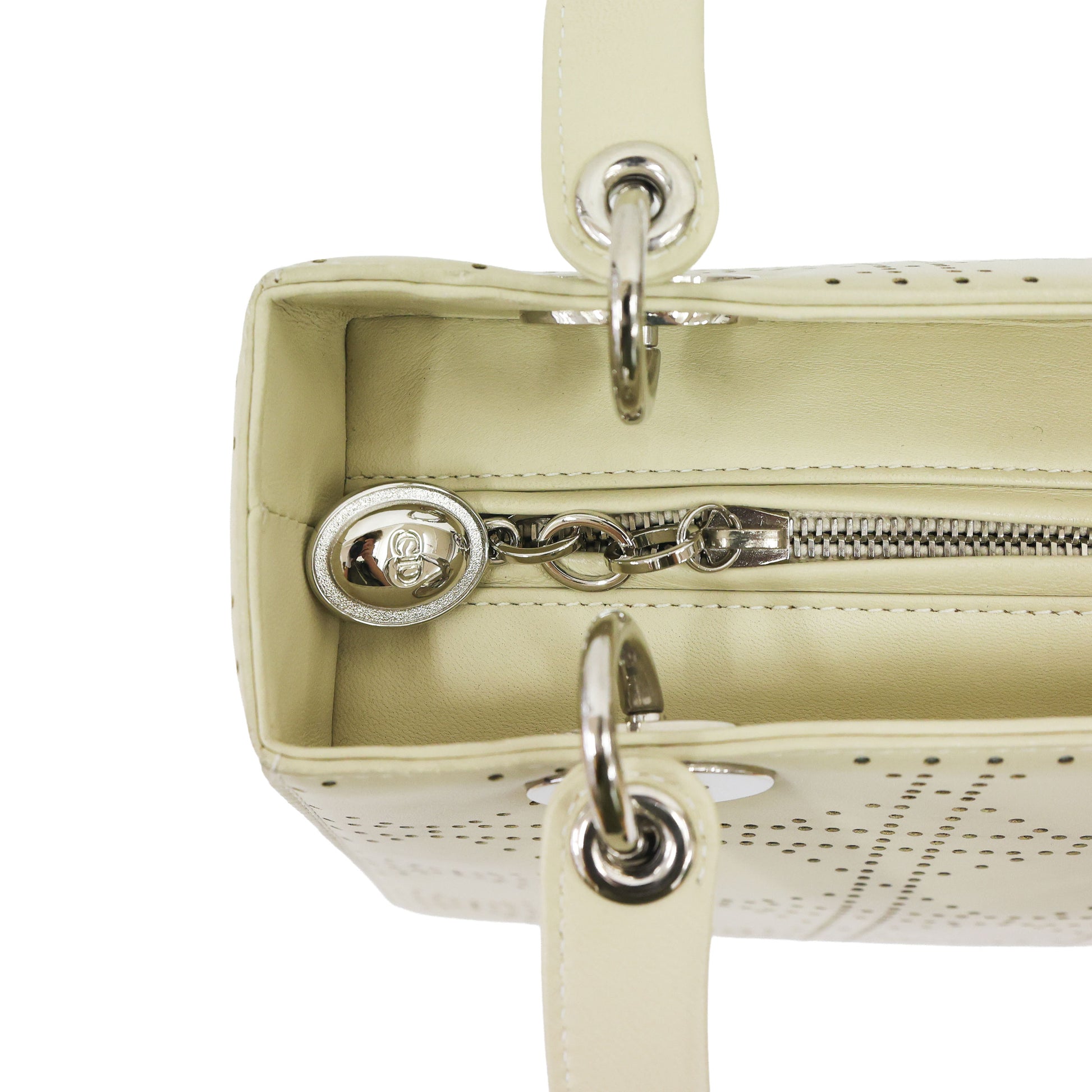 Preloved CHRISTIAN DIOR Lady Dior Cannage Leather Medium Beige | Luxe Again Maison