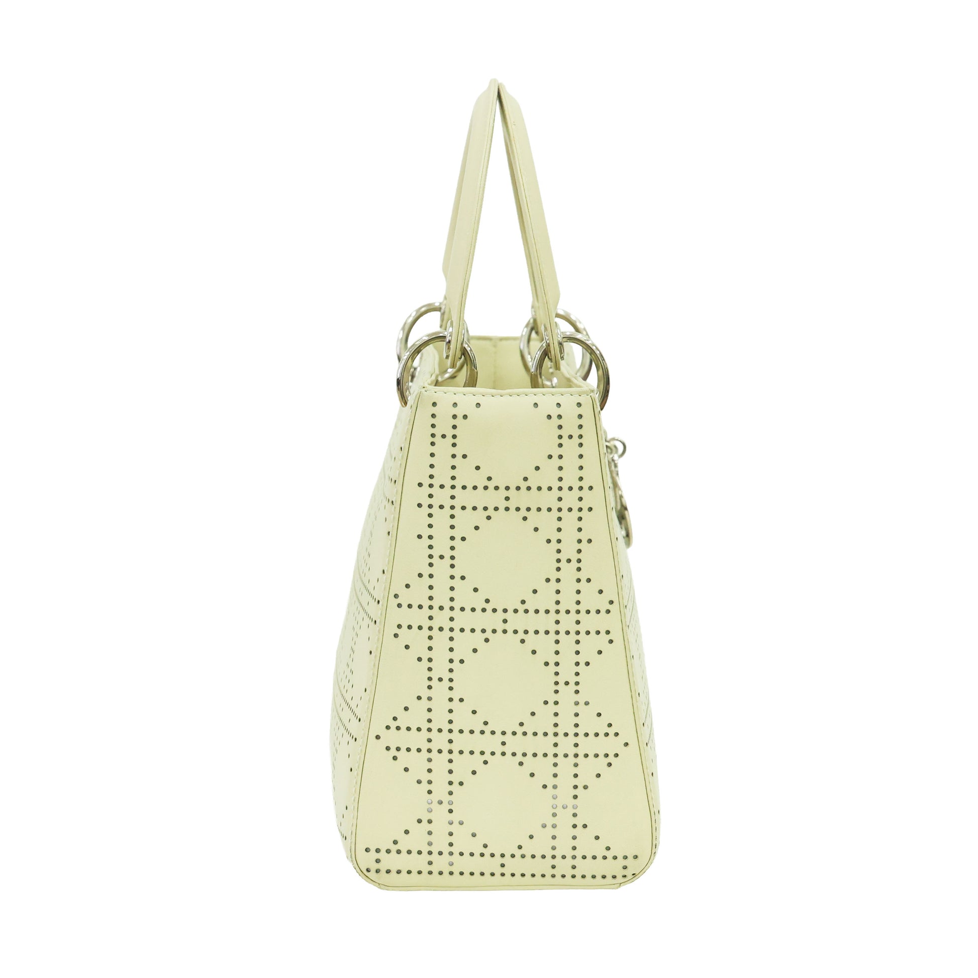 Preloved CHRISTIAN DIOR Lady Dior Cannage Leather Medium Beige | Luxe Again Maison