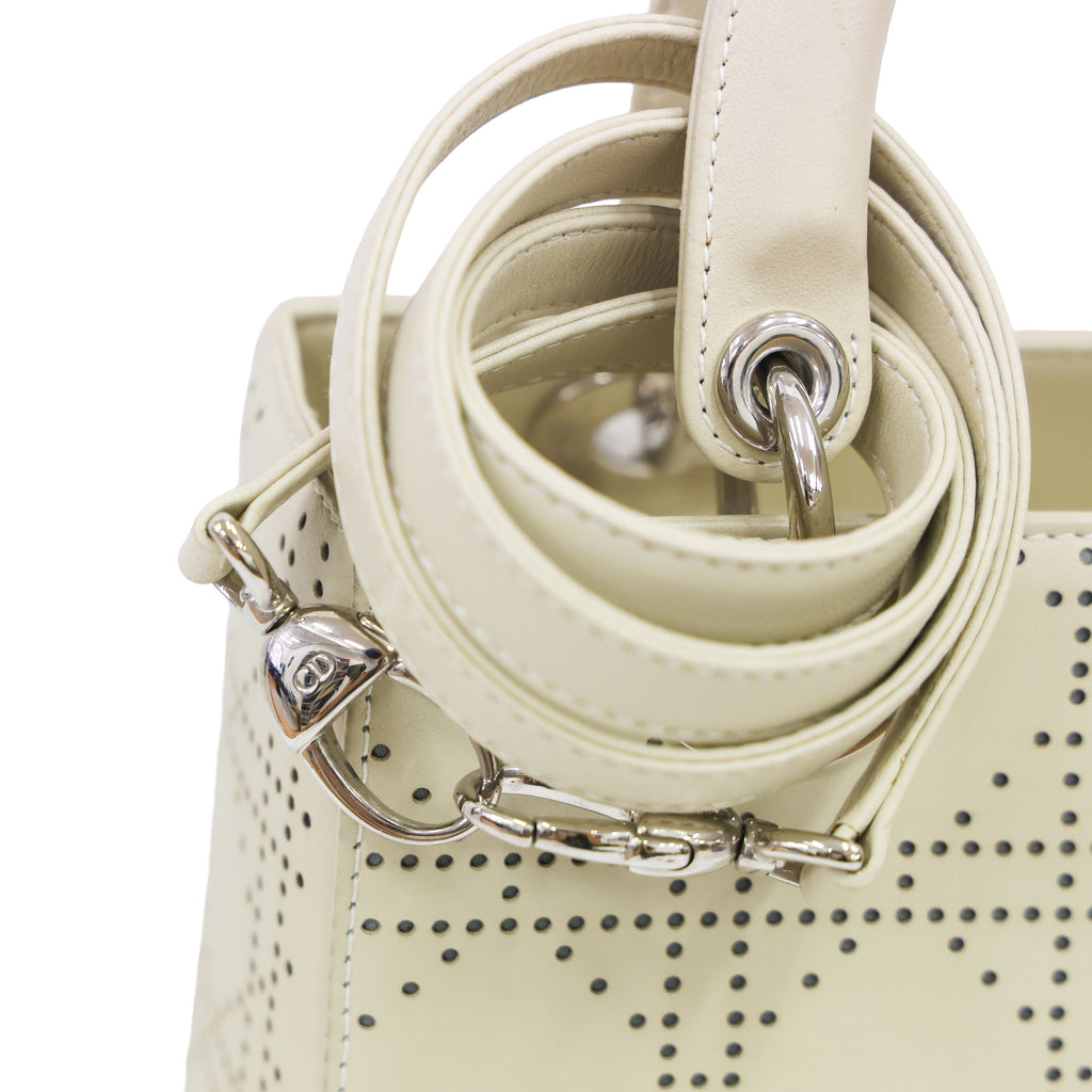 Preloved CHRISTIAN DIOR Lady Dior Cannage Leather Medium Beige | Luxe Again Maison