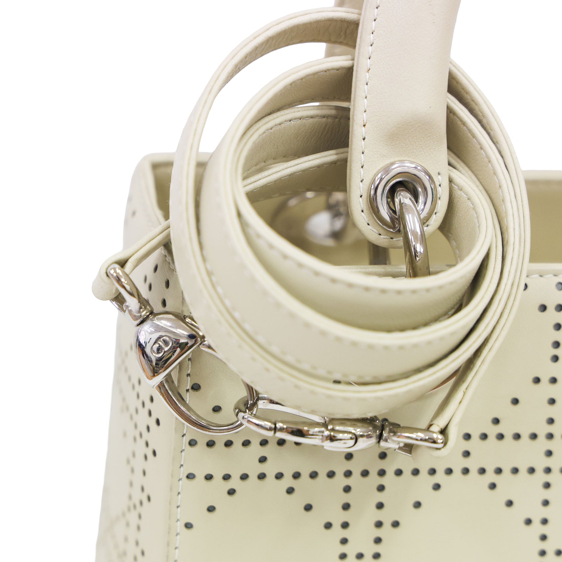 Preloved CHRISTIAN DIOR Lady Dior Cannage Leather Medium Beige | Luxe Again Maison