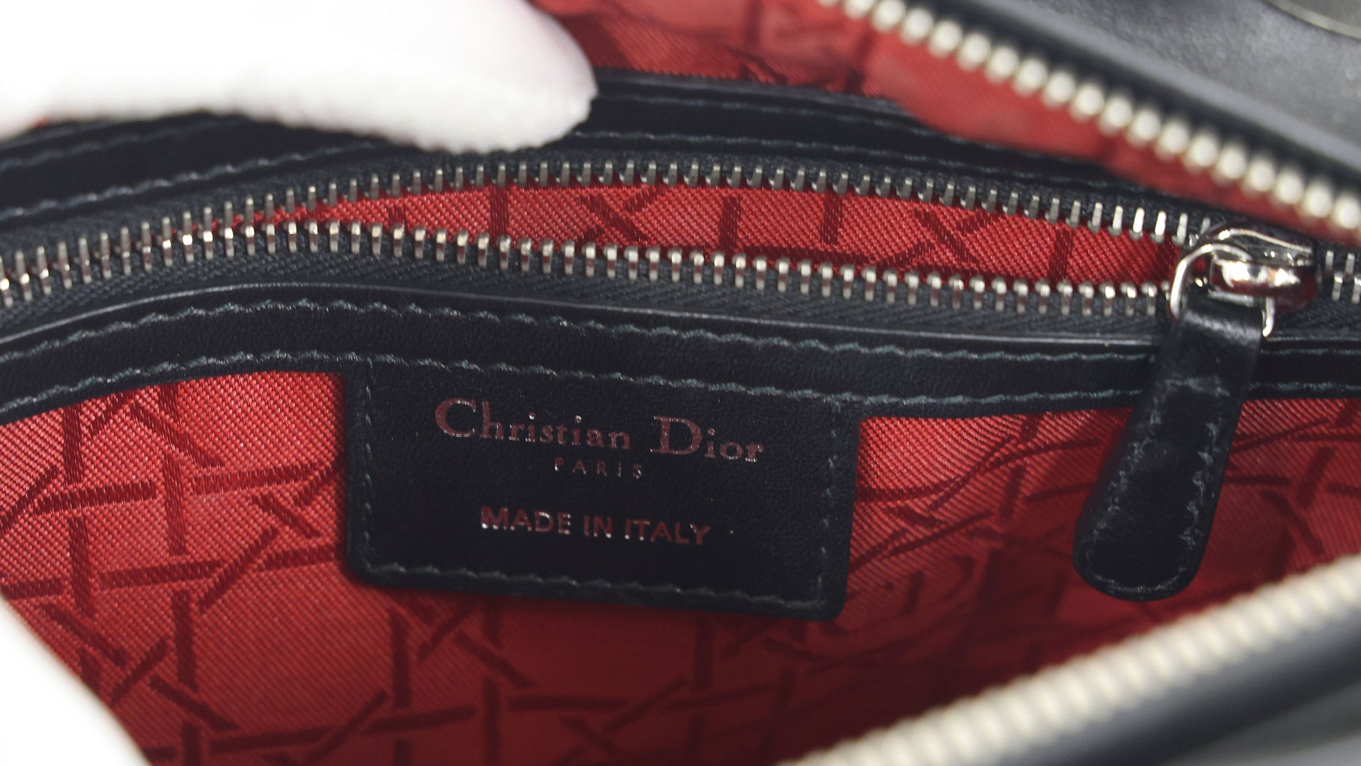 Preloved CHRISTIAN DIOR Lady Dior Cannage Leather Black w Silver Hardware Medium | Luxe Again Maison