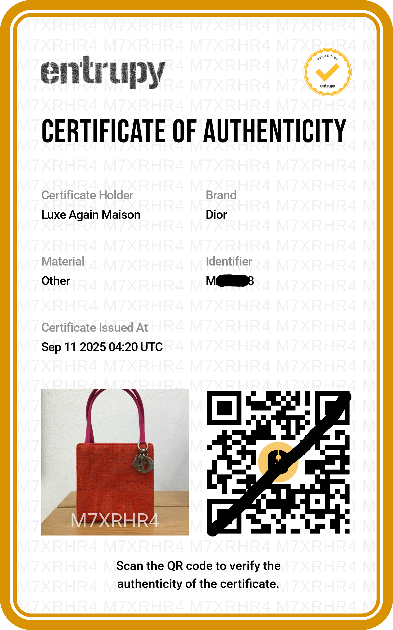 Preloved CHRISTIAN DIOR Lady Dior Tweed Satin Orange Pink Mini Bag | Luxe Again Maison