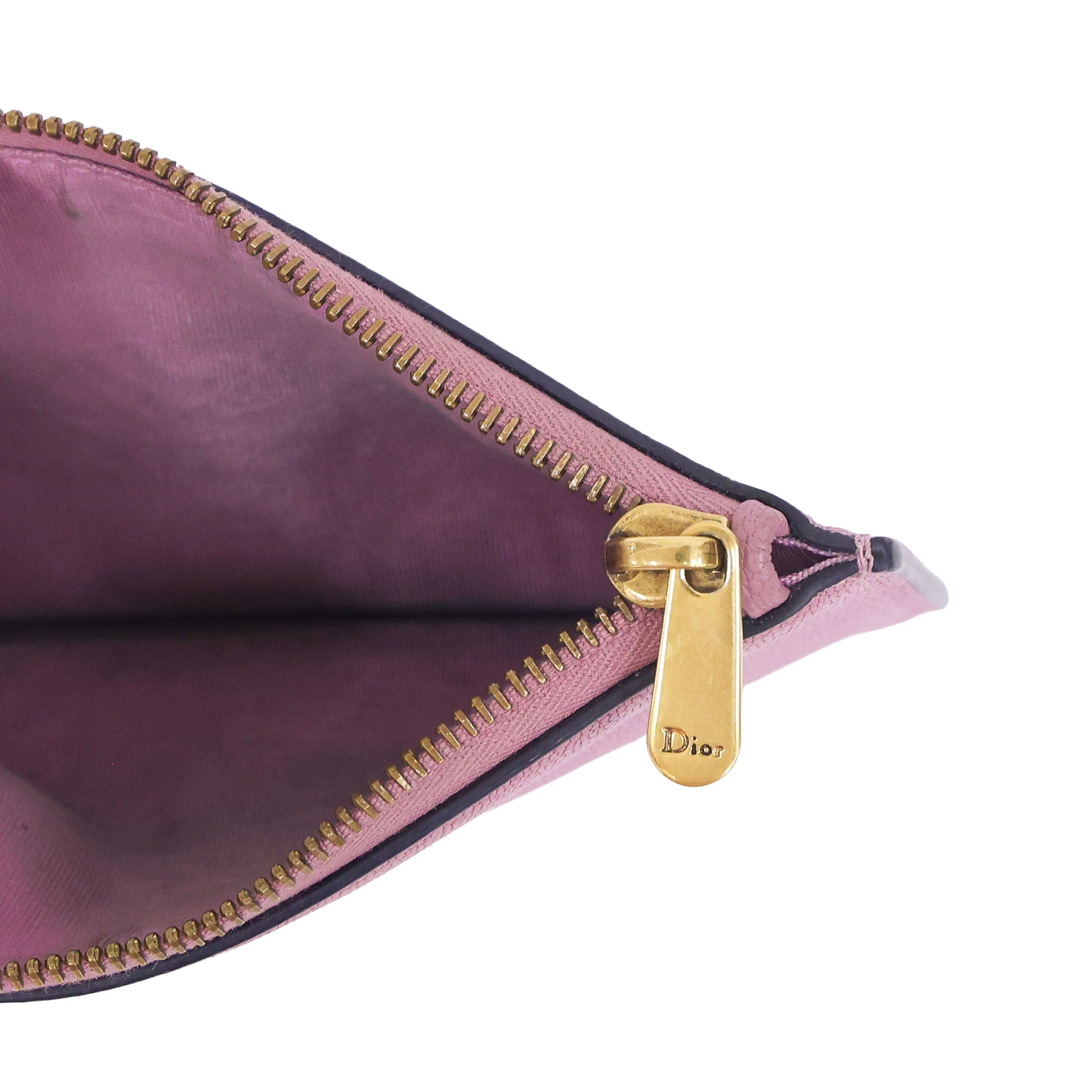 Preloved CHRISTIAN DIOR Saddle Long Leather Chain Wallet Pink | Luxe Again Maison