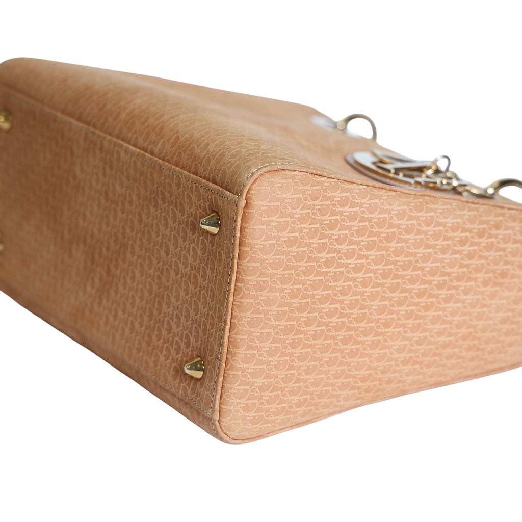 Preloved CHRISTIAN DIOR Trotter Lady Dior 2 Way Suede Yellow Medium | Luxe Again Maison