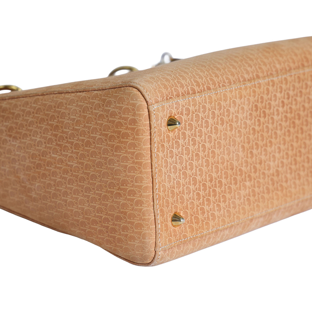 Preloved CHRISTIAN DIOR Trotter Lady Dior 2 Way Suede Yellow Medium | Luxe Again Maison