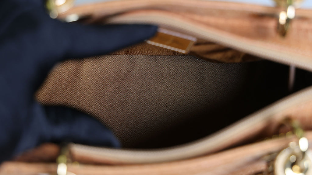 Preloved CHRISTIAN DIOR Trotter Lady Dior 2 Way Suede Yellow Medium | Luxe Again Maison