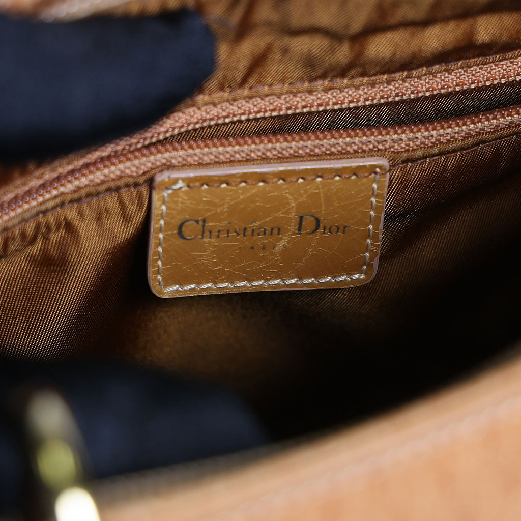 Preloved CHRISTIAN DIOR Trotter Lady Dior 2 Way Suede Yellow Medium | Luxe Again Maison