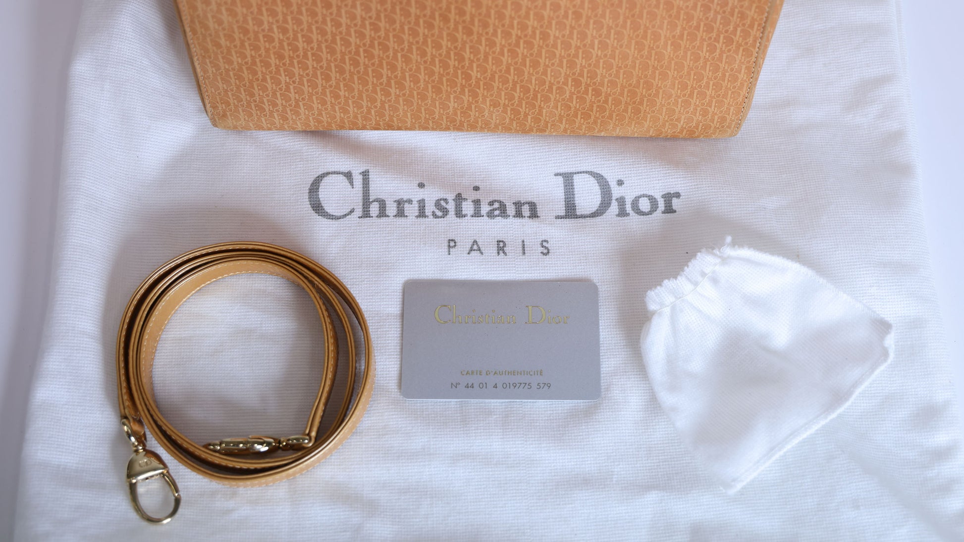 Preloved CHRISTIAN DIOR Trotter Lady Dior 2 Way Suede Yellow Medium | Luxe Again Maison