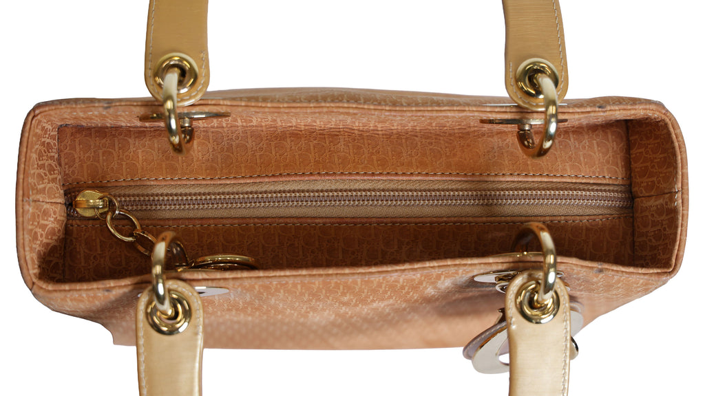 Preloved CHRISTIAN DIOR Trotter Lady Dior 2 Way Suede Yellow Medium | Luxe Again Maison