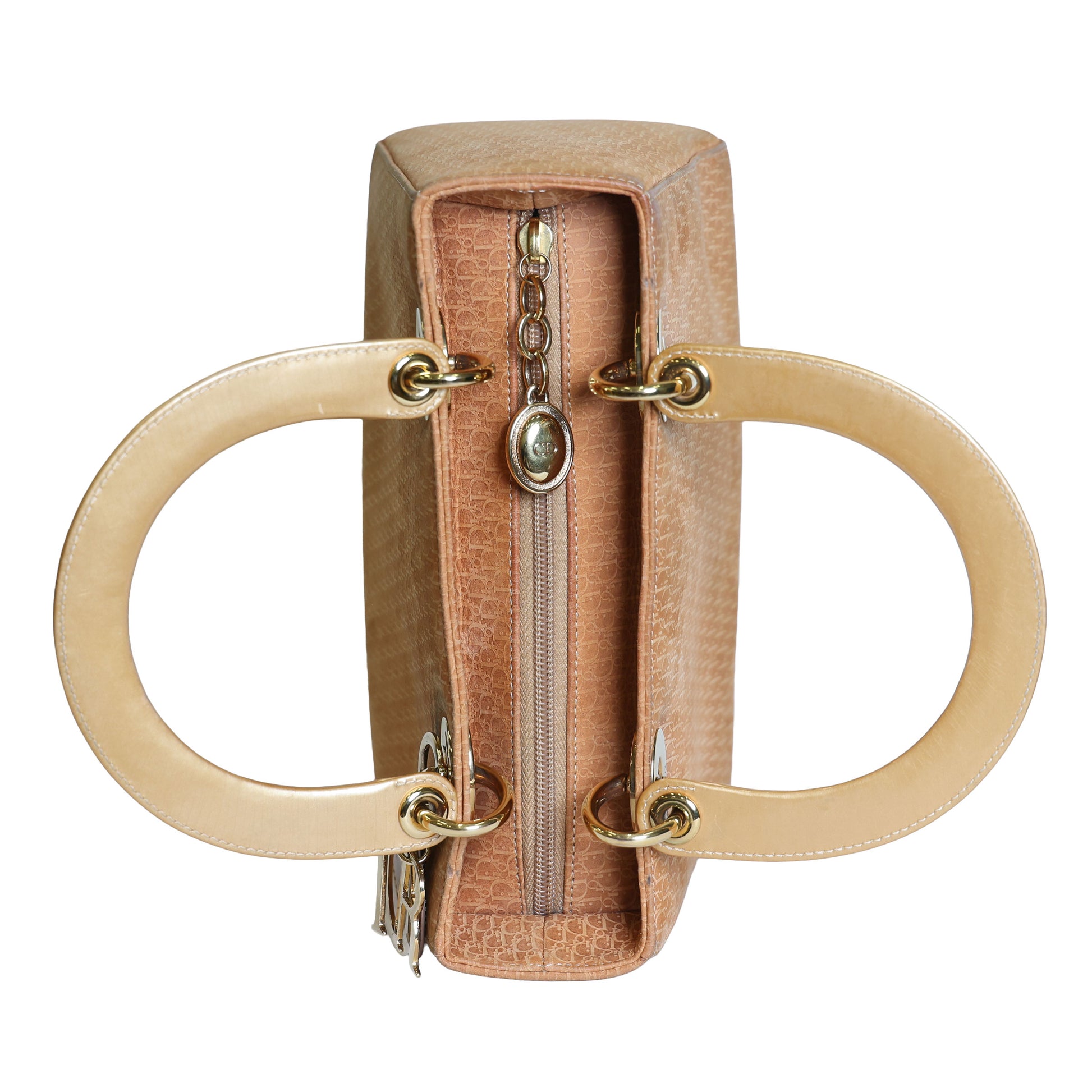 Preloved CHRISTIAN DIOR Trotter Lady Dior 2 Way Suede Yellow Medium | Luxe Again Maison