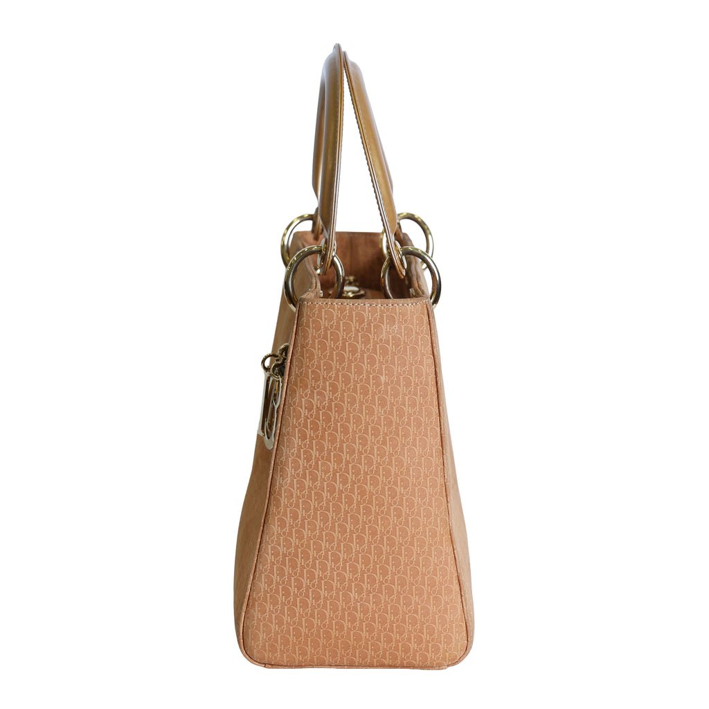 Preloved CHRISTIAN DIOR Trotter Lady Dior 2 Way Suede Yellow Medium | Luxe Again Maison