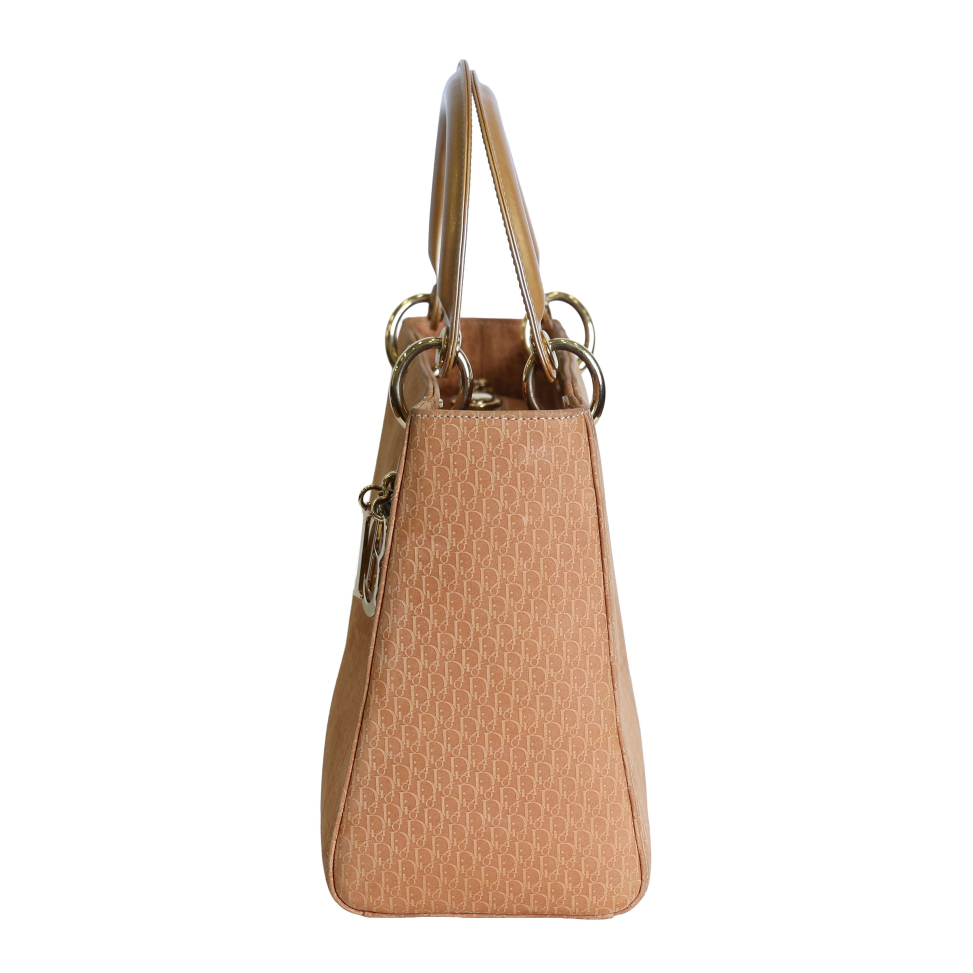 Preloved CHRISTIAN DIOR Trotter Lady Dior 2 Way Suede Yellow Medium | Luxe Again Maison