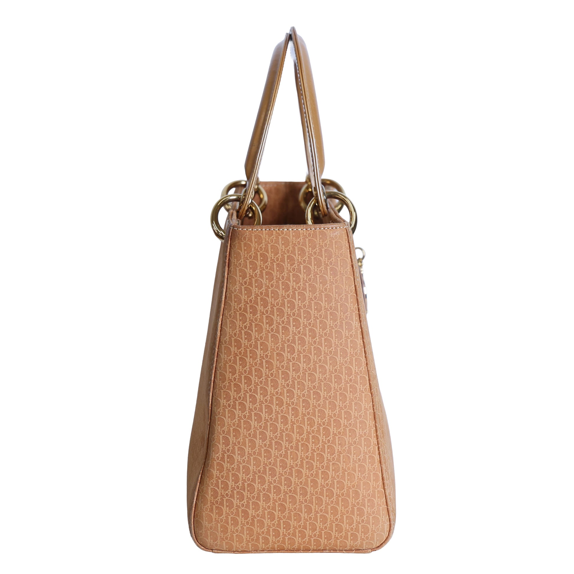 Preloved CHRISTIAN DIOR Trotter Lady Dior 2 Way Suede Yellow Medium | Luxe Again Maison