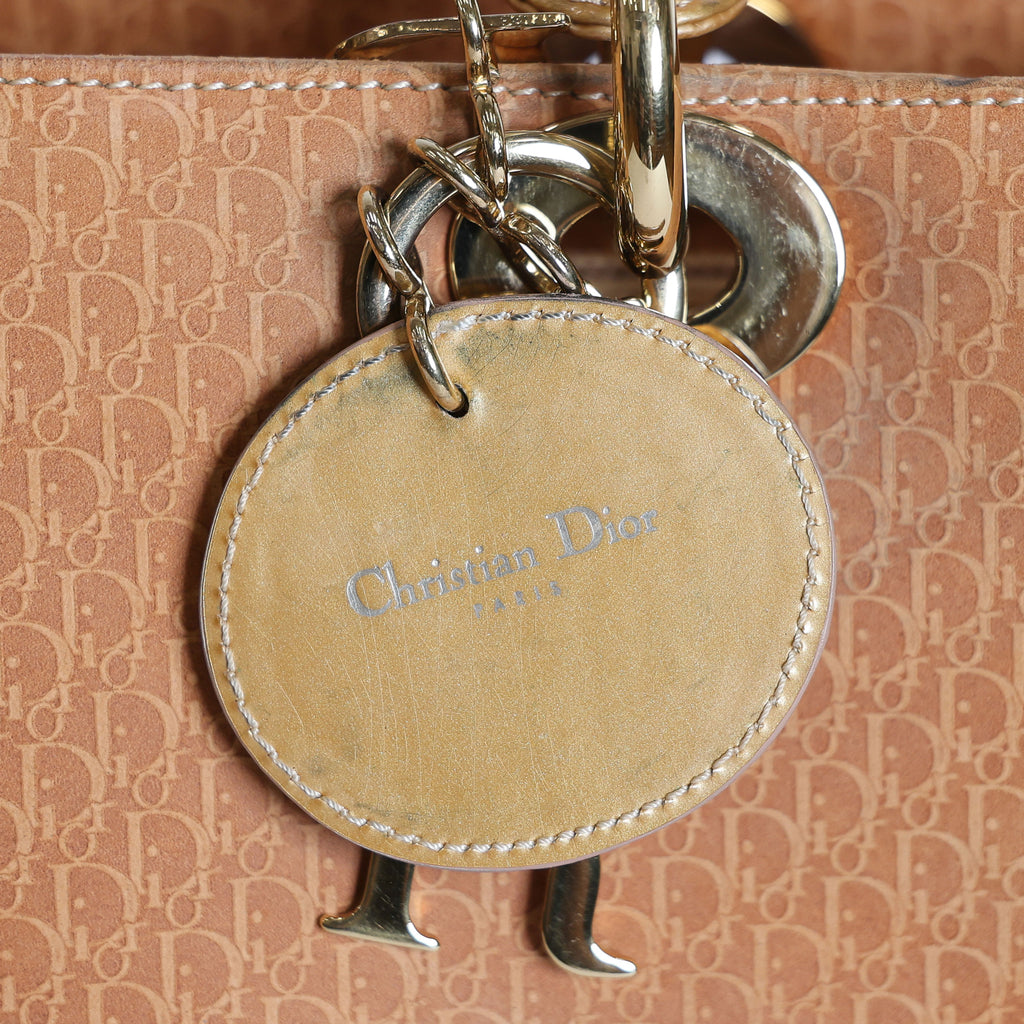 Preloved CHRISTIAN DIOR Trotter Lady Dior 2 Way Suede Yellow Medium | Luxe Again Maison