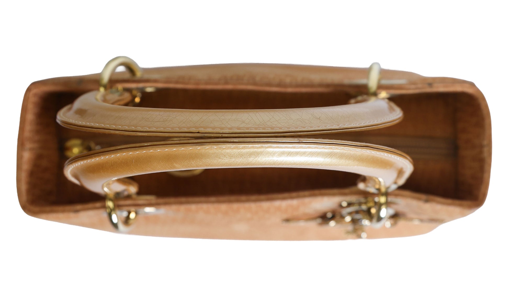 Preloved CHRISTIAN DIOR Trotter Lady Dior 2 Way Suede Yellow Medium | Luxe Again Maison