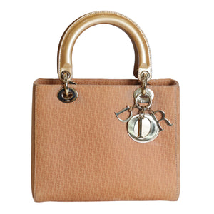 Preloved CHRISTIAN DIOR Trotter Lady Dior 2 Way Suede Yellow Medium | Luxe Again Maison