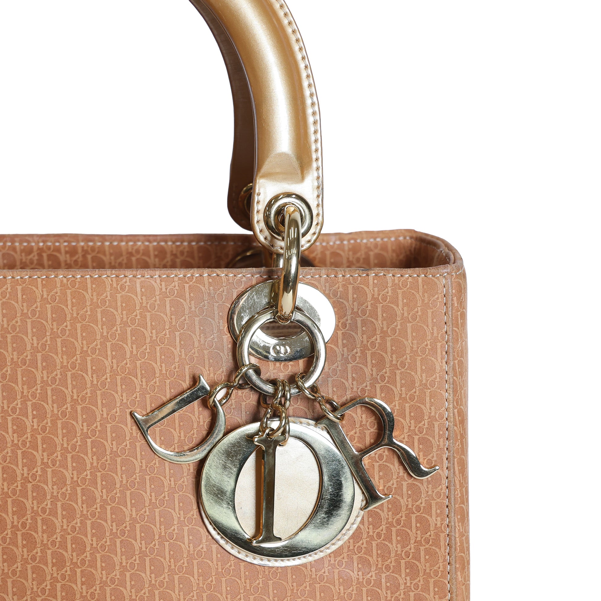 Preloved CHRISTIAN DIOR Trotter Lady Dior 2 Way Suede Yellow Medium | Luxe Again Maison