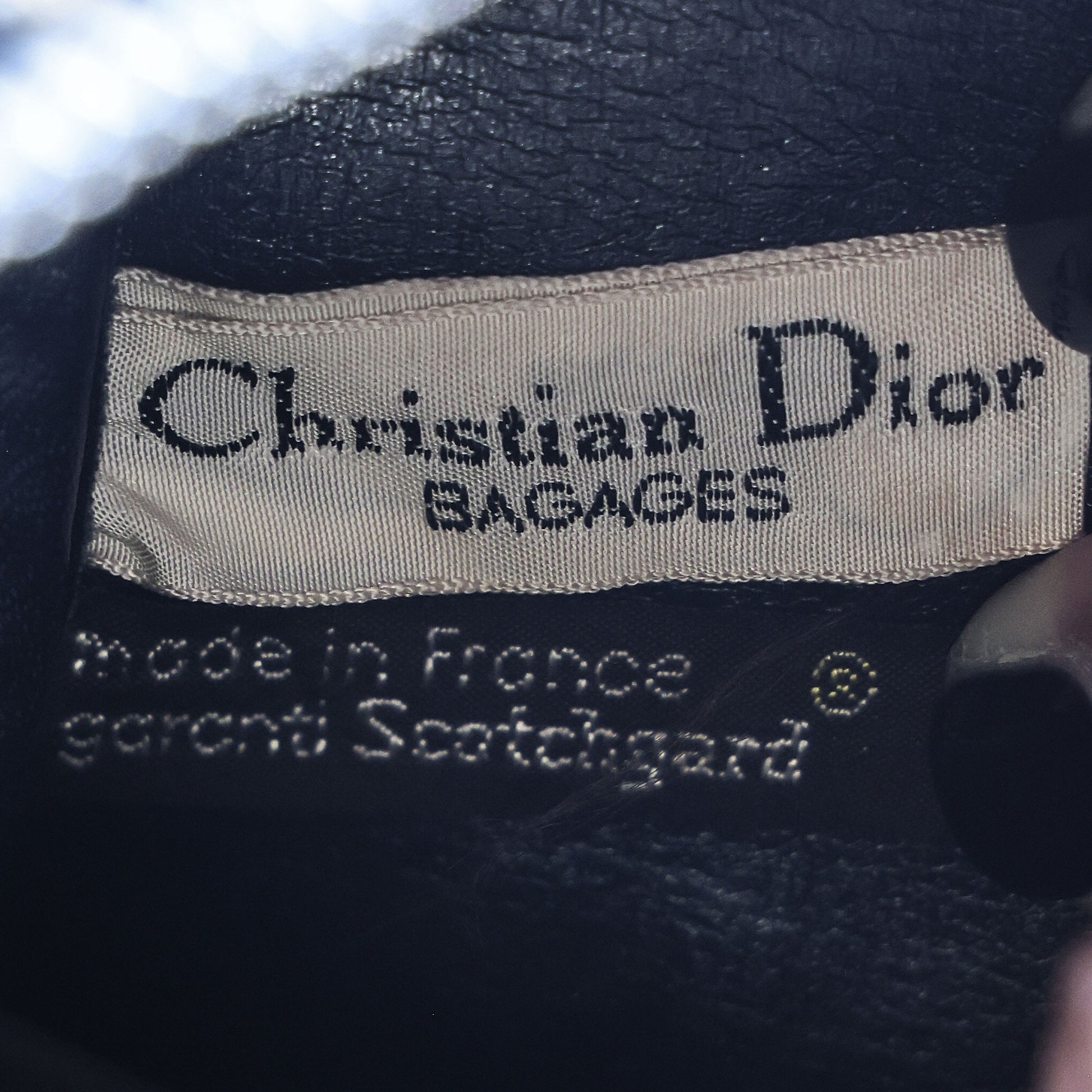 Preloved CHRISTIAN-DIOR Trotter Boston Bag Navy Blue | Luxe Again Maison