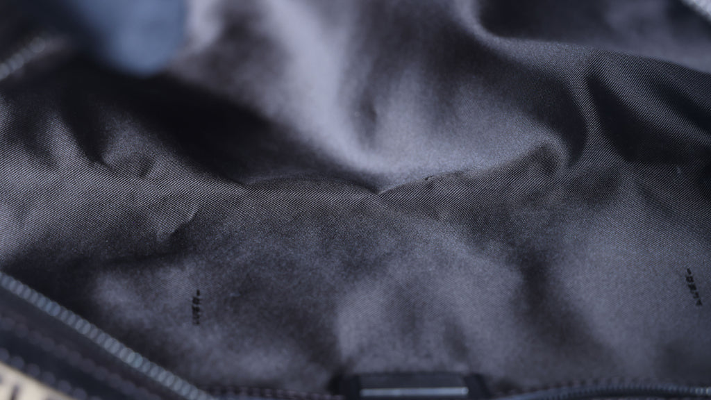 Preloved FENDI 20th Century Zucchino Canvas x Leather Handbag Brown | Luxe Again Maison