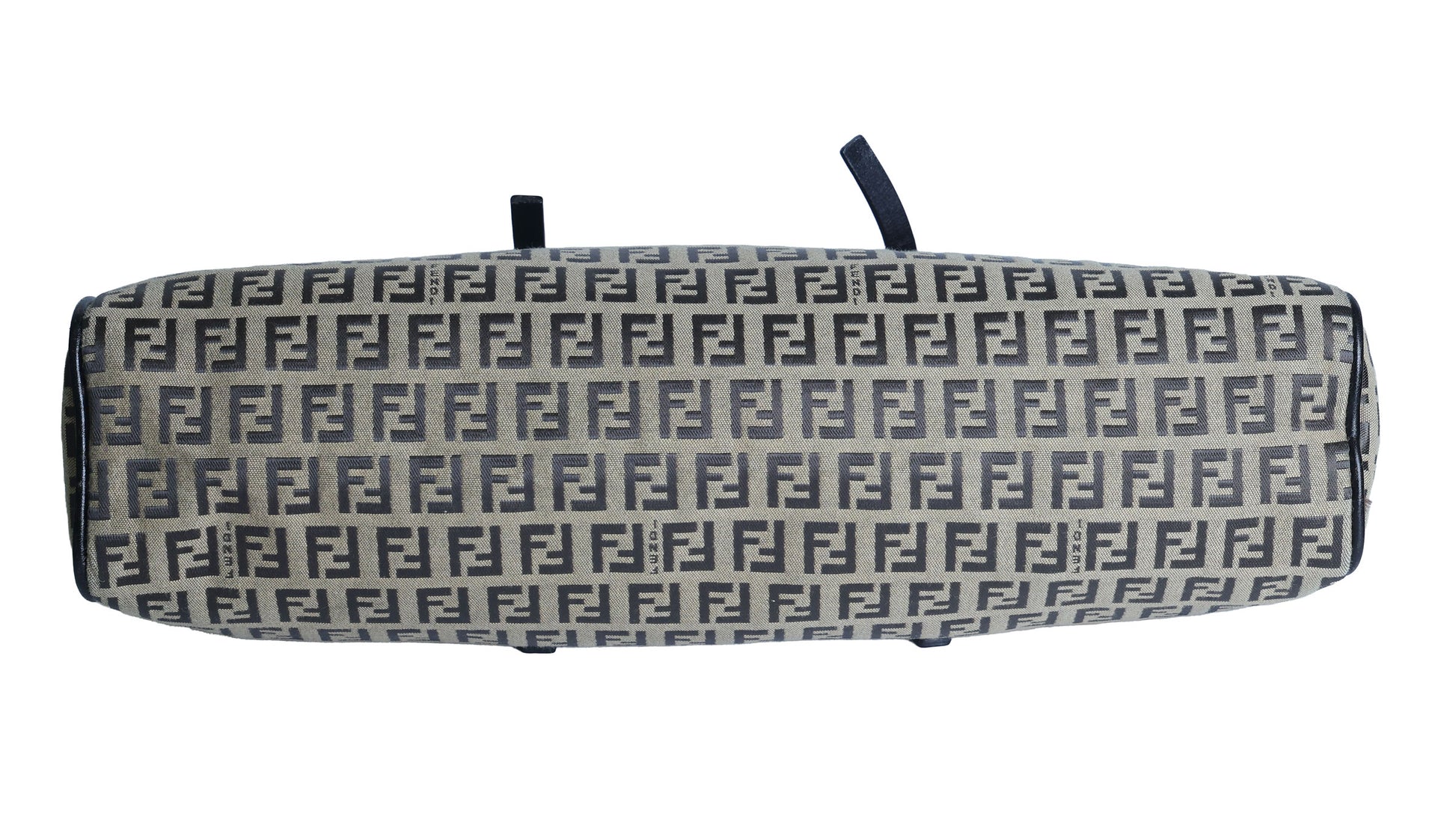 Preloved FENDI 20th Century Zucchino Canvas x Leather Handbag Brown | Luxe Again Maison