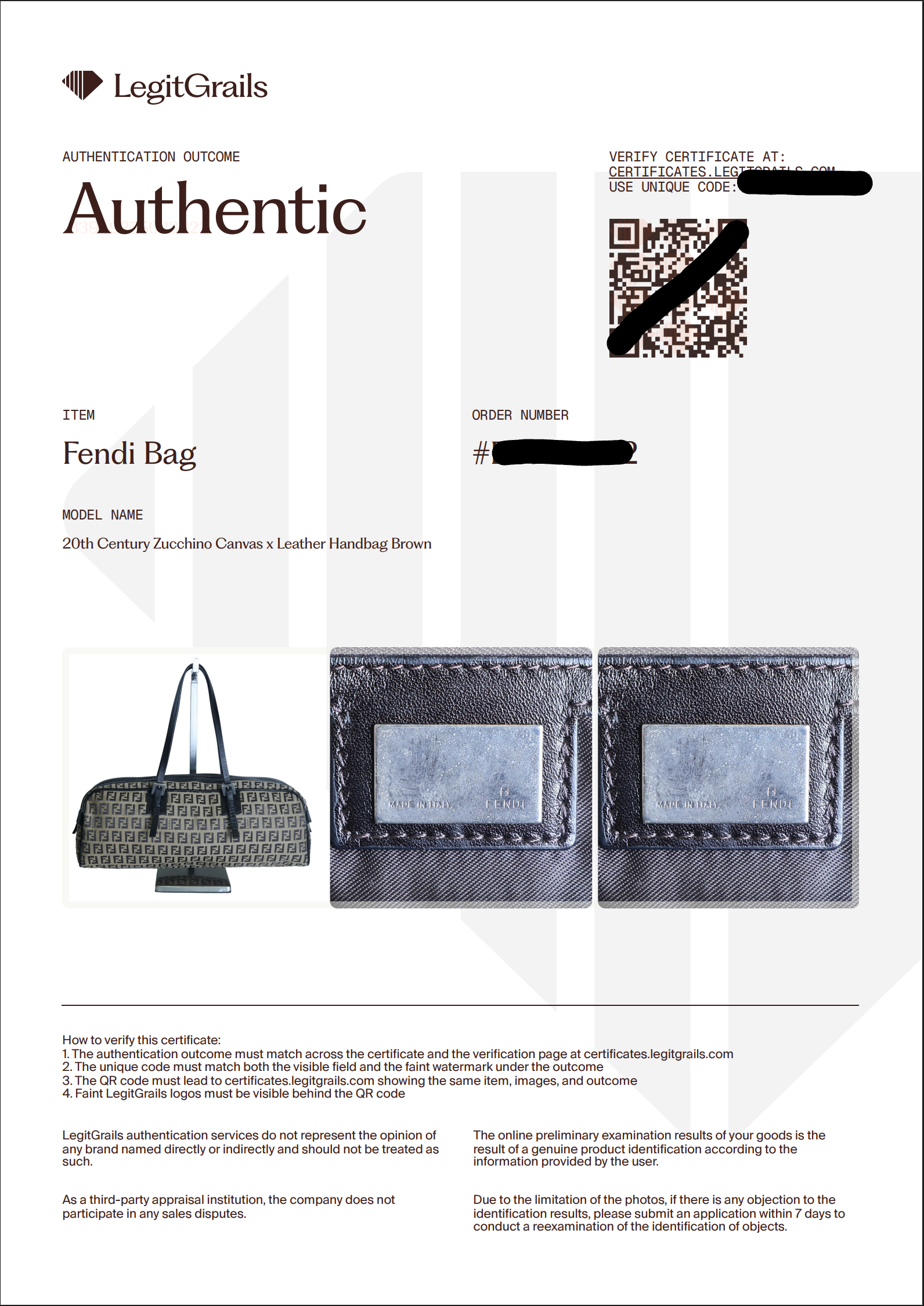 Preloved FENDI 20th Century Zucchino Canvas x Leather Handbag Brown | Luxe Again Maison