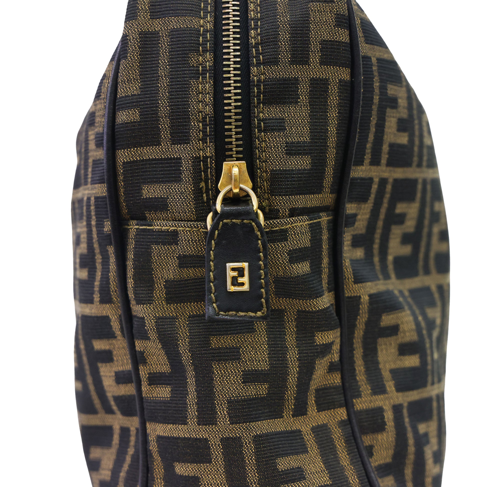Preloved FENDI Business Bag Zucca Canvas w Leather Brown | Luxe Again Maison
