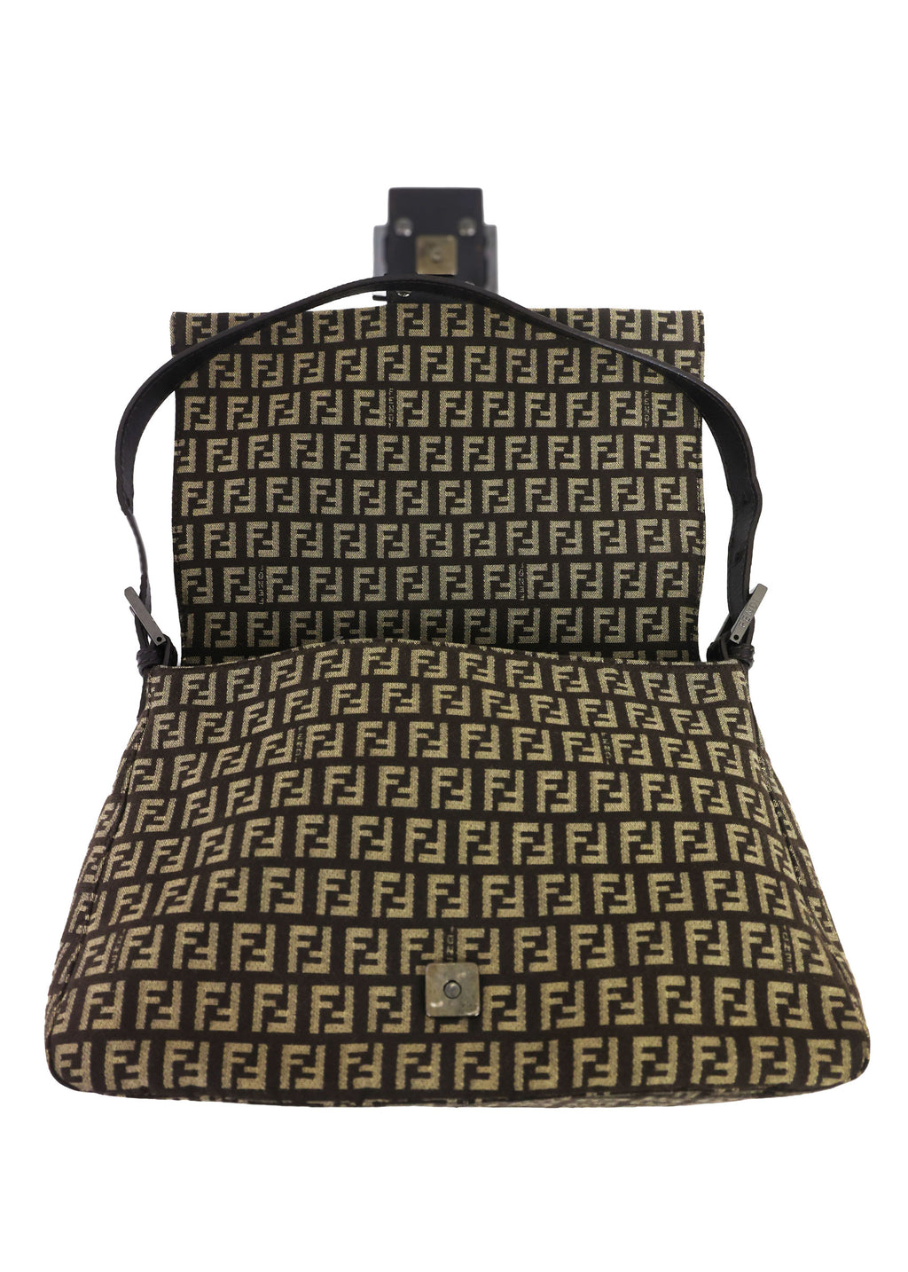 Prreloved FENDI Mamma Baguette Zucchino Canvas Leather Brown Bag | Luxe Again Maison