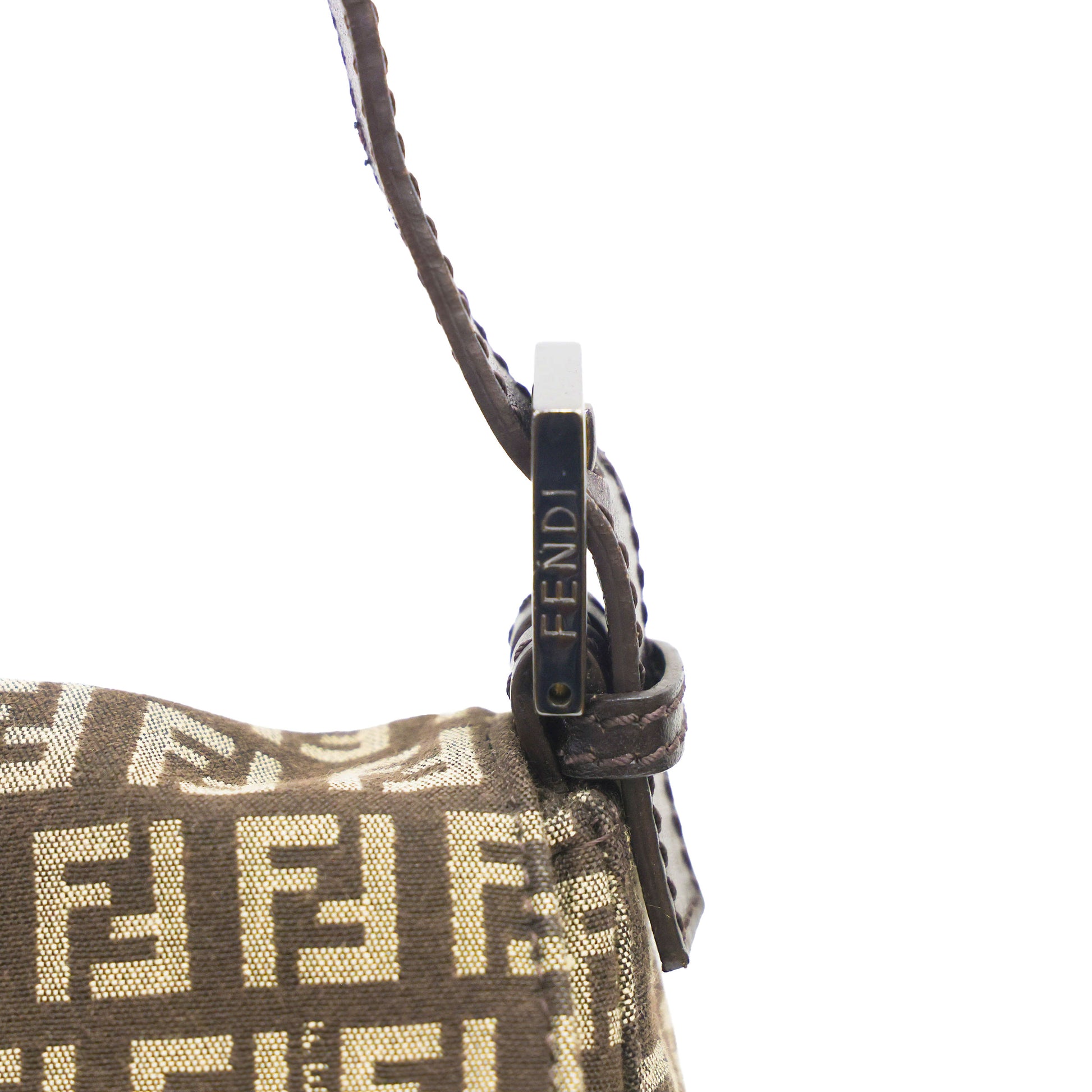 Prreloved FENDI Mamma Baguette Zucchino Canvas Leather Brown Bag | Luxe Again Maison
