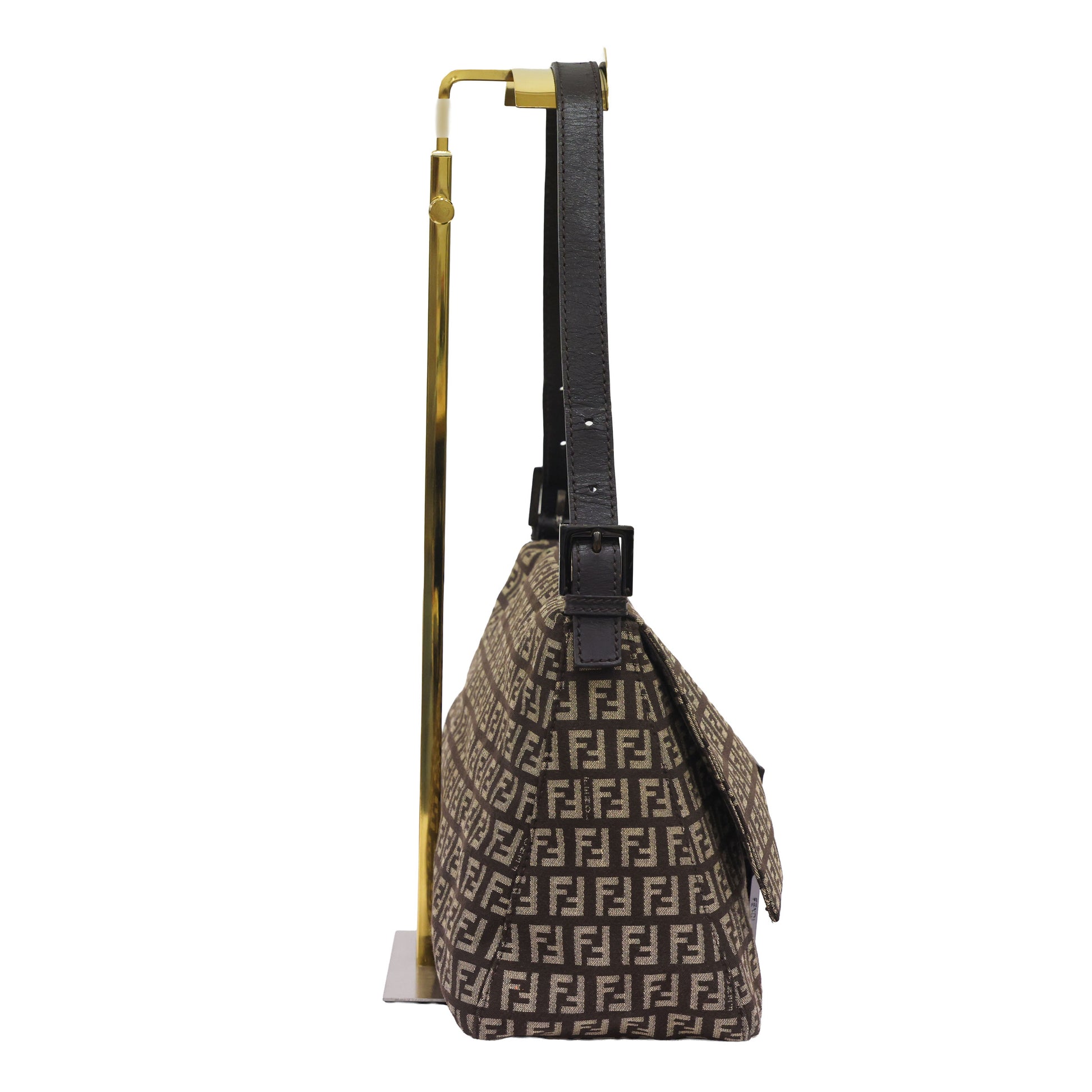 Prreloved FENDI Mamma Baguette Zucchino Canvas Leather Brown Bag | Luxe Again Maison